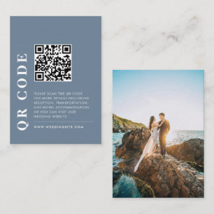Cartão De Informações Foto de Detalhes do Casamento Azul com Dusty de Có