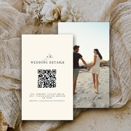 Cartão De Informações Foto do Código QR do Site de Casamento