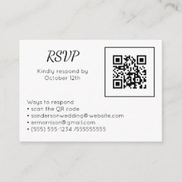 Cartão De Informações Foto do Código QR Online RSVP de Casamento