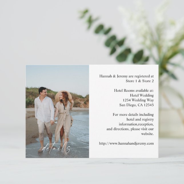 Cartão De Informações Foto e caligrafia 3 Mod Vertical MED (Em pé/Frente)