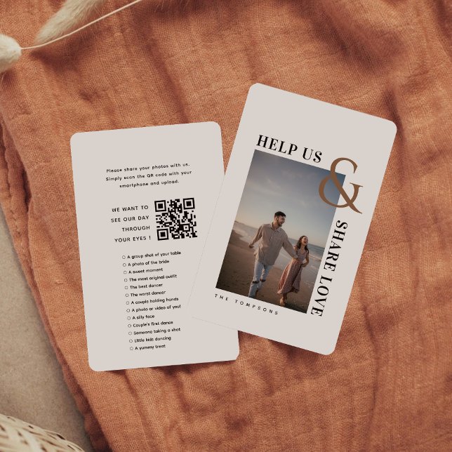 Cartão De Informações Foto Elegante Moderna Captura O Código QR do Amor (Criador carregado)