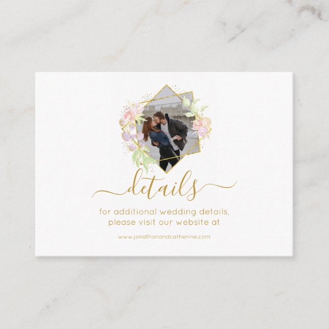 Cartão De Informações Foto Modern Watercolor (Frente)