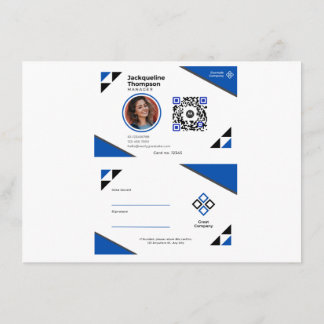 Cartão De Informações Foto personalizada do funcionário, código do Bar, 