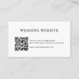 Cartão De Informações Foto simples Código QR Site Moderno Casamento