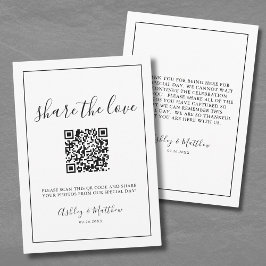 Cartão De Informações Fotos de Casamento com Código QR
