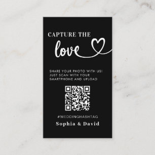 Cartão De Informações Fotos de Casamento Negro Capturam o Código QR de A