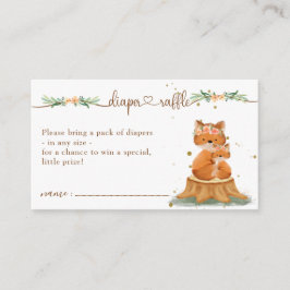 Cartão De Informações Fox Chá de fraldas Nova Fralda Raffle
