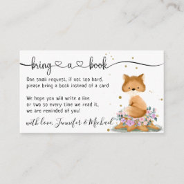 Cartão De Informações Fox Chá de fraldas Traga um livro