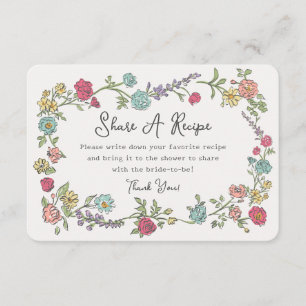 Cartão De Informações Fração Floral do Partido do Jardim de Verão A Inse