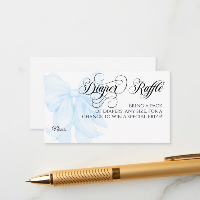 Cartão De Informações Fralda Arco  Azul Moderno Elegante Chá de fraldas (Frente/Verso In Situ)