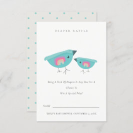 Cartão De Informações Fralda Azul-Arco-Íris, de Raffle, Chá de fraldas