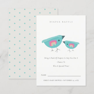 Cartão De Informações Fralda Azul-Arco-Íris,  de Raffle, Chá de fraldas