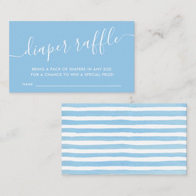 Cartão De Informações Fralda Azul Moderno do Bilhete Raffle Ca (Frente/Verso)