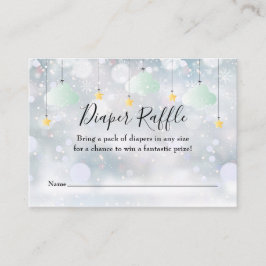 Cartão De Informações Fralda Brilhante Raffle Chá de fraldas de inverno