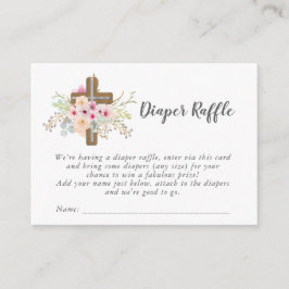 Cartão De Informações Fralda Católica Raffle - Cruz Floral