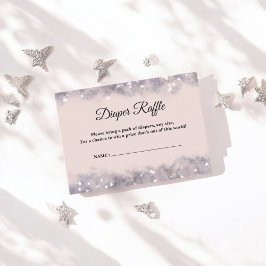 Cartão De Informações Fralda Celestial Raffle Chá de fraldas Rosa