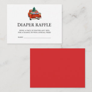 Cartão De Informações Fralda Chá de fraldas Raffle Natal