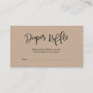 Cartão De Informações Fralda Chá de fraldas Raffle, Script Russo Criati