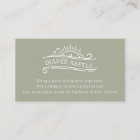 Fralda Conselho Raffle Chá de fraldas Verde