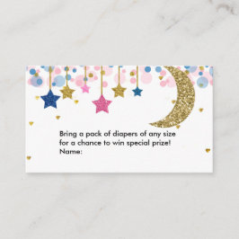 Cartão De Informações Fralda Cor-de-Rosa Azul Raffle