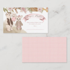 Cartão De Informações Fralda da família Boho Bear Raffle