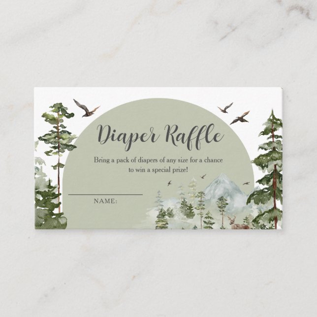 Cartão De Informações Fralda da Floresta de Pinheiro Garoto Raffle (Frente)