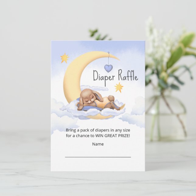 Cartão De Informações Fralda da placa de gabinete Raffle. (Em pé/Frente)