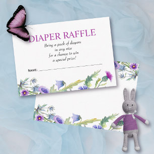 Cartão De Informações Fralda das flores silvestres de aquarelas Raffle