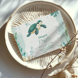 Cartão De Informações Fralda de Água da Tartaruga do Mar do chá de frald