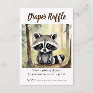 Cartão De Informações Fralda de Baby Raccoon Raffle