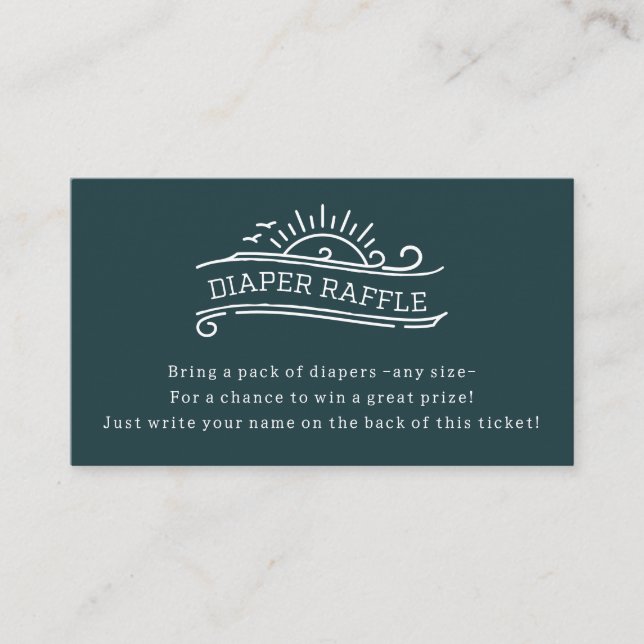 Cartão De Informações Fralda de Bebê Raffle Frente Azul Bebê (Frente)