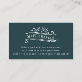 Cartão De Informações Fralda de Bebê Raffle Frente Azul Bebê
