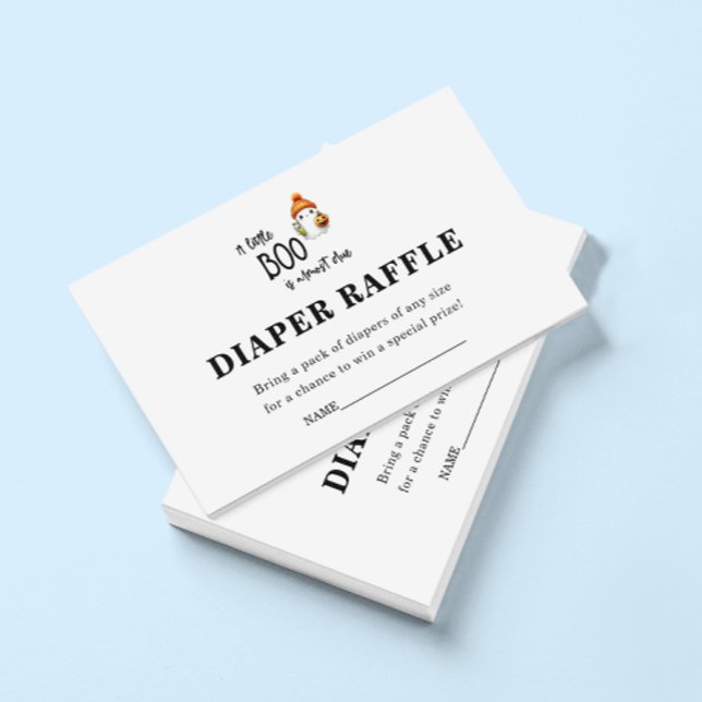 Cartão De Informações Fralda de Boo Halloween Chá de fraldas Raffle (Criador carregado)