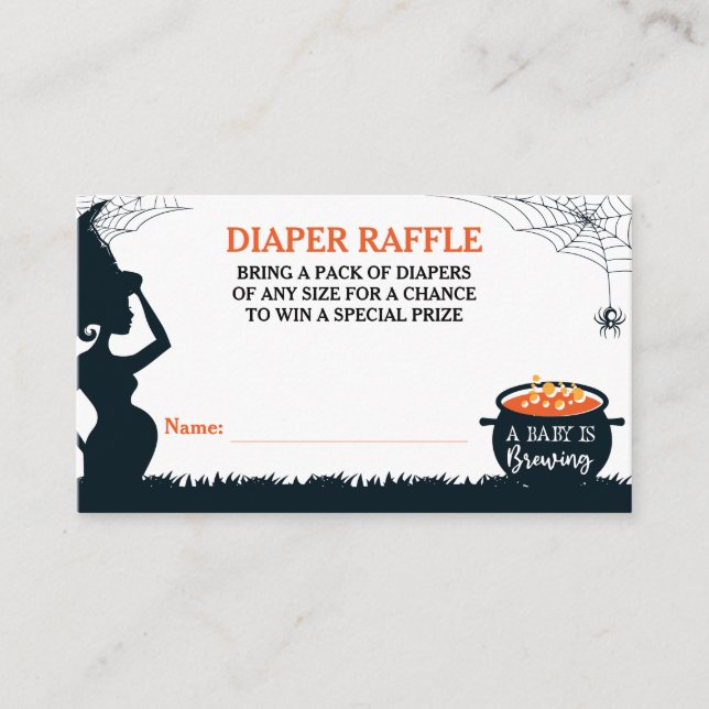 Cartão De Informações Fralda de Bruxas de Halloween Raffle (Frente)