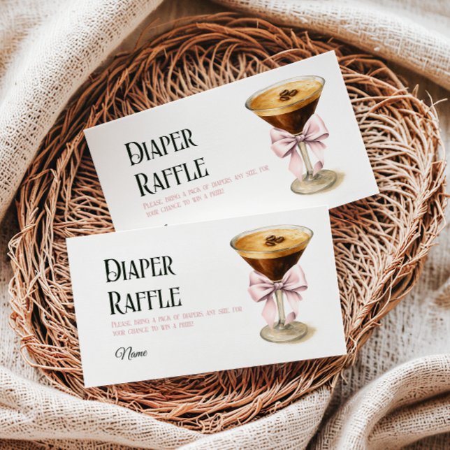 Cartão De Informações Fralda de café Espresso Martini Chá de fraldas (Criador carregado)
