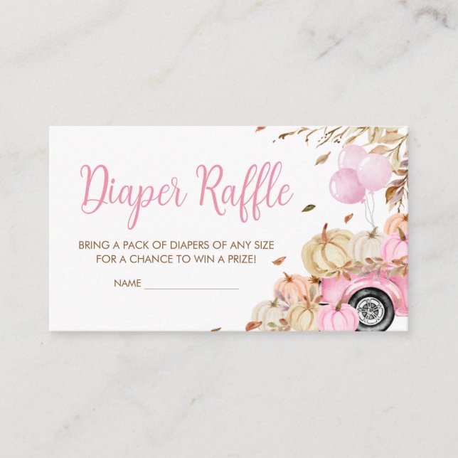 Cartão De Informações Fralda de Caminhão Rosa-Rosa da Bomba Raffle (Frente)