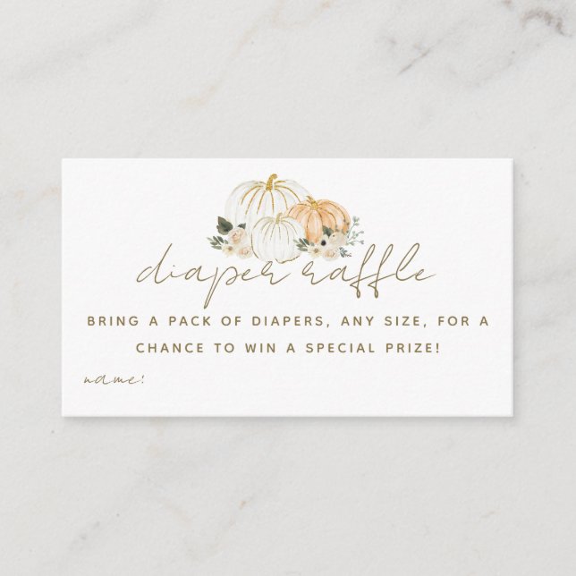 Cartão De Informações Fralda de Chá de fraldas de Queda Moderna Minimali (Frente)