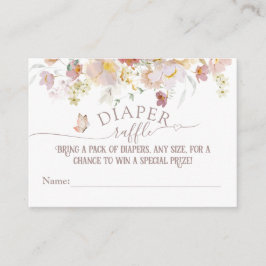 Cartão De Informações Fralda de Chá de fraldas floral da Woodland