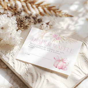 Cartão De Informações Fralda de Chá de fraldas Floral de Arco Pumpkin Ro