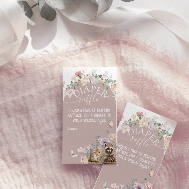 Cartão De Informações Fralda de Chá de fraldas floral de madeira (Criador carregado)