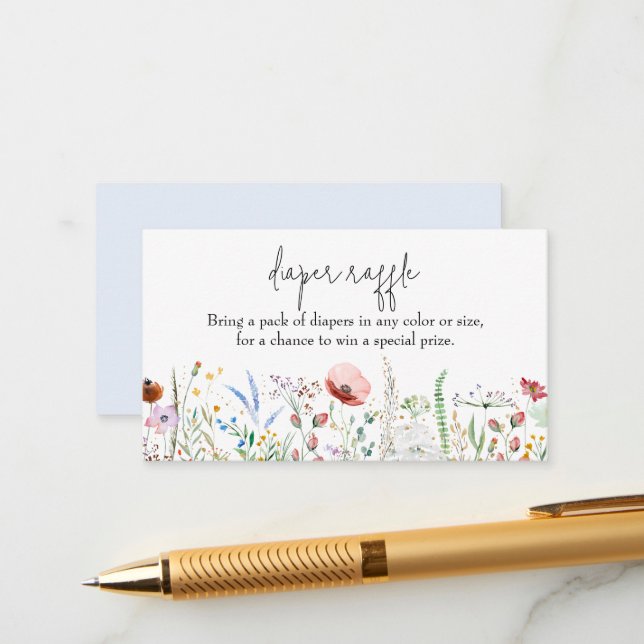 Cartão De Informações Fralda de Chá de fraldas Raffle (Frente/Verso In Situ)