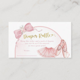 Cartão De Informações Fralda de Chá de fraldas Raffle Coquette Ballerina