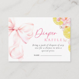 Cartão De Informações Fralda de Chá de fraldas Rosa Citrus Raffle