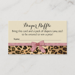 Cartão De Informações Fralda de Chá de fraldas Rosa-Leopardo Raffle