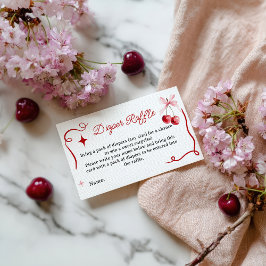 Cartão De Informações Fralda de Cherry-Chá de fraldas Raffle