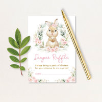 Fralda de coelho rosa Chá de fraldas Raffle