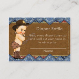 Cartão De Informações Fralda de cowboy Raffle Inserir