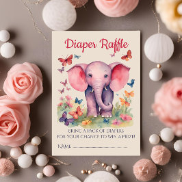 Cartão De Informações Fralda de Elefante Bebê Raffle