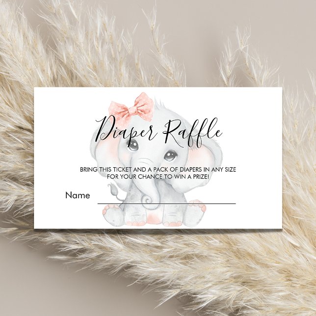 Cartão De Informações fralda de elefante rosa dourada (Criador carregado)