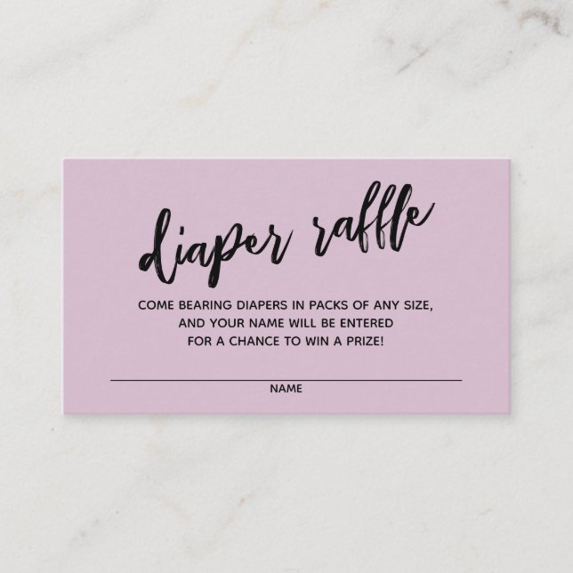 Cartão De Informações Fralda de Escrita Manual Moderna Raffle Ticket Mau (Frente)